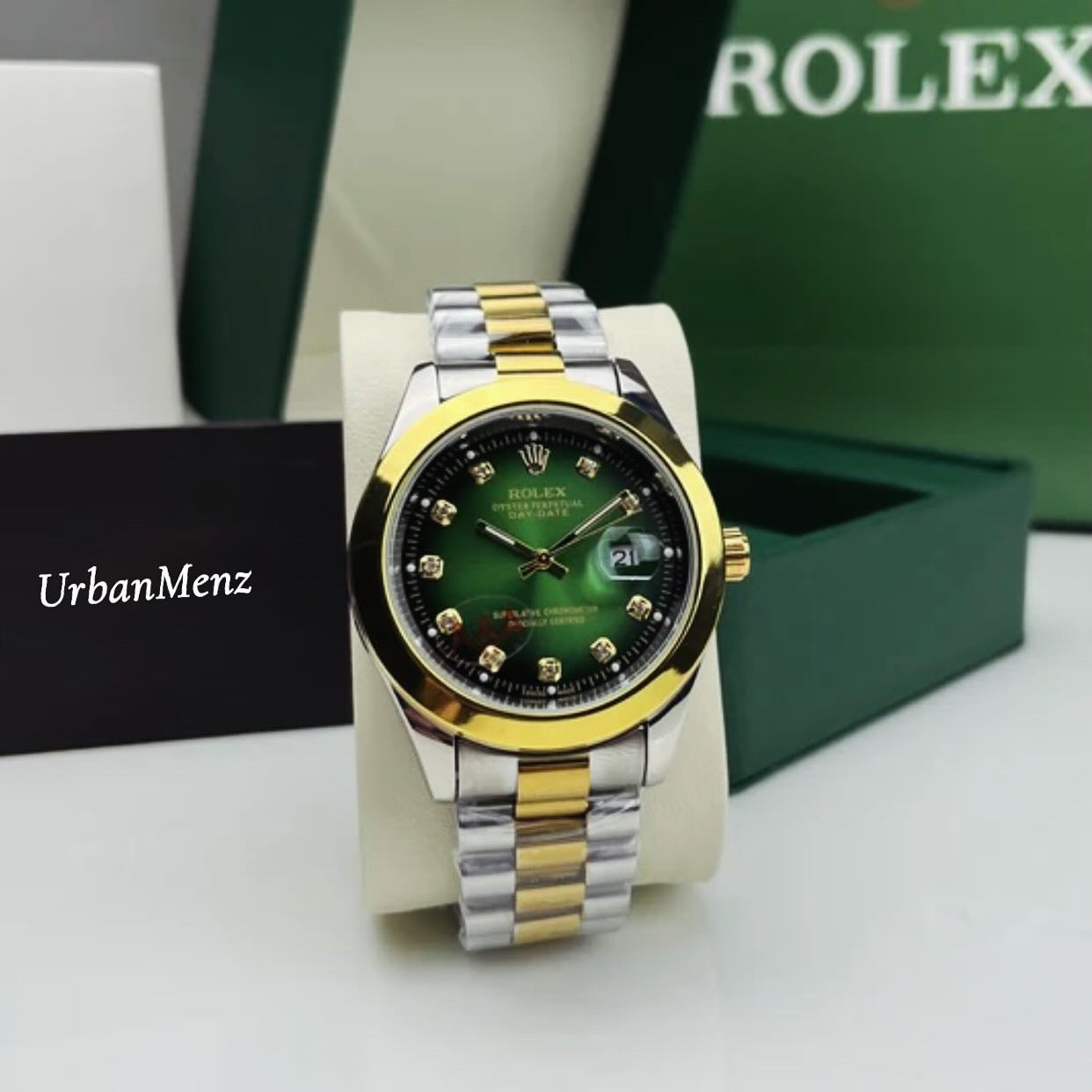 ROLEX Green dial watch