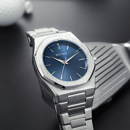 Bestwin watch Silver & Blue dial